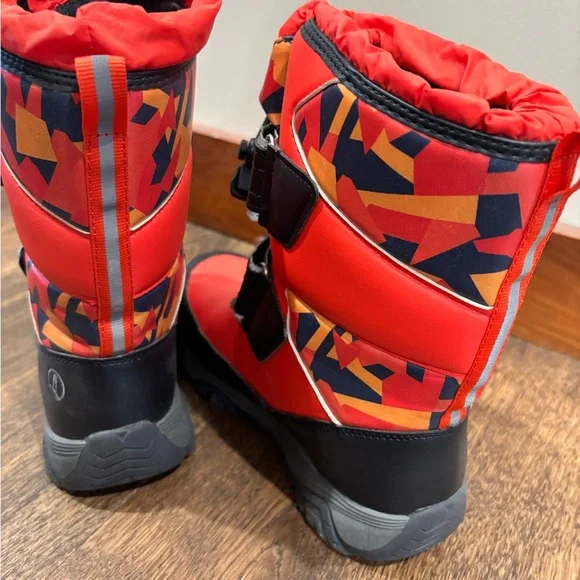 Lands' End Orange and Black Snow Boots - Picture 2 of 4
